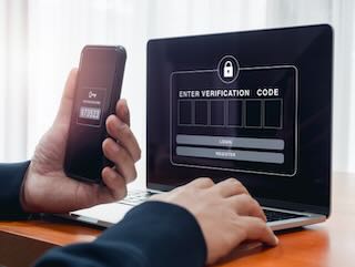 Multi-factor Authentication using 2FA as a network security concept.